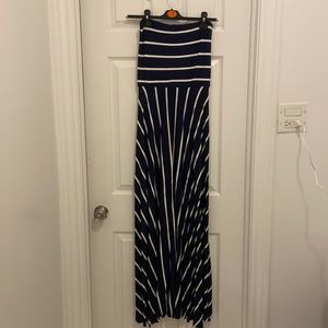 Navy/ white striped maxi